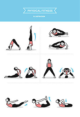 전신 여자 일러스트 요가 사람 여러명 성인 운동 스트레칭 요가자세 물구나무 맨손운동 복근운동 국내일러스트 AI파일 웰빙 포즈 다수 모션 건강 파일형식 벡터