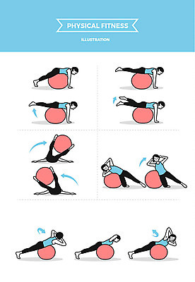 전신 여자 엎드리기 포즈 일러스트 들기 사람 여러명 성인 운동 짐볼 옆구리운동 돌리기 국내일러스트 AI파일 다수 모션 건강 스트레칭 파일형식 벡터