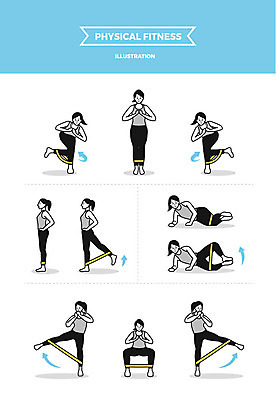 전신 여자 포즈 일러스트 사람 여러명 성인 눕기 스트레칭 다리벌리기 하체운동 헬스밴드 국내일러스트 AI파일 다수 모션 운동 파일형식 벡터
