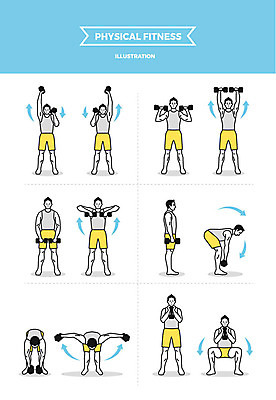 전신 남자 일러스트 사람 여러명 성인 운동 헬스 아령 헬스장 어깨 헬스동작 래터럴레이즈 국내일러스트 AI파일 다수 건강 신체부위 파일형식 벡터