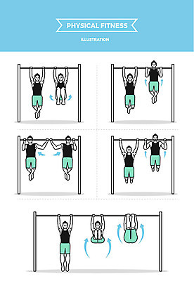 전신 남자 일러스트 팔벌리기 매달리기 사람 여러명 성인 운동 헬스 헬스장 팔운동 헬스동작 철봉 다리들기 맨손운동 철봉운동 턱걸이 맨몸운동 국내일러스트 AI파일 다수 모션 건강 운동기구 파일형식 벡터
