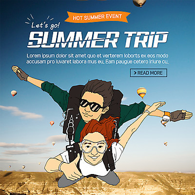 PSD 구름 템플릿 여자 남자 ZIP 여행 웹템플릿 하늘 산 팝업 이벤트팝업 웹팝업 사람 이벤트 상반신 성인 두명 여름 열기구 비행 최고 스카이다이빙 모험가 즐거움 여름스포츠 행글라이더 어드벤처 아트툰 성인만 빅팝업 이미지템플릿 자연요소 계절 감정 스포츠 항공교통 익스트림스포츠 그림 파일형식 여름_계절