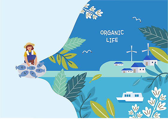 전신 라이프스타일 여자 바다 여러마리 일러스트 갈매기 나뭇잎 주택 어류 한명 미소 사람 앉기 성인 수건 나뭇가지 어선 유기농 어촌 동산 손질 풍향계 어촌마을 챙모자 국내일러스트 AI파일 나무 모자_잡화 1 웰빙 다수 잎 배_교통 모션 조류 표정 건물 생활 위생용품 마을 수중동물 기계 시골 파일형식 벡터