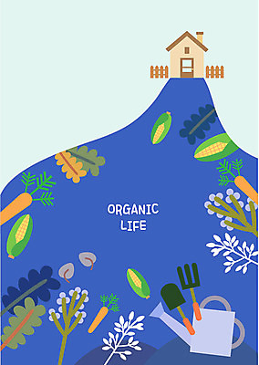 라이프스타일 일러스트 나뭇잎 주택 옥수수 사람없음 울타리 당근 물뿌리개 나뭇가지 농기구 삽 유기농 곡괭이 국내일러스트 AI파일 나무 웰빙 잎 농업 곡류 뿌리채소 건물 생활 담장 파일형식 벡터