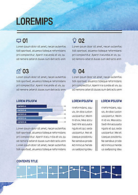 템플릿 내지 말풍선 전구 그래프 수채화 사람없음 파란색 지구본 프레젠테이션 문서템플릿 서식 문서 번짐 제안서 이미지템플릿 AI파일 컬러 파일형식 벡터 효과