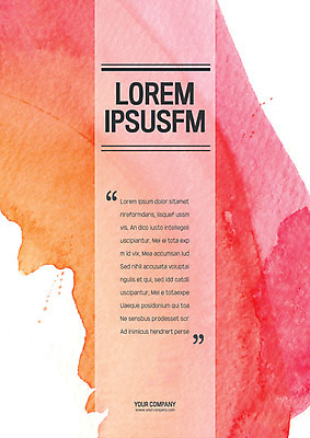템플릿 표지 수채화 사람없음 빨간색 프레젠테이션 문서템플릿 서식 문서 번짐 제안서 이미지템플릿 AI파일 컬러 파일형식 벡터 효과