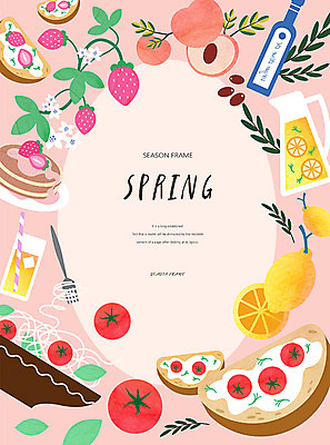 계절 음료 백그라운드 포크 토마토 일러스트 딸기 나뭇잎 프레임 파스타 사람없음 봄 올리브오일 레몬 올리브 복숭아 팬케이크 딸기꽃 레몬차 크레페 프레임일러스트 국내일러스트 AI파일 식기 열매 꽃 잎 채소 과일 디저트 서양음식 차_음료 케이크 기름_음식 파일형식 벡터