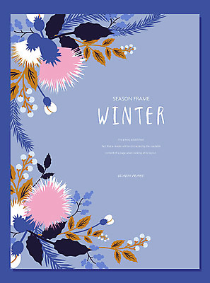 식물 계절 백그라운드 일러스트 나뭇잎 프레임 사람없음 나뭇가지 겨울꽃 프레임일러스트 겨울배경 국내일러스트 AI파일 나무 꽃 잎 겨울 파일형식 벡터