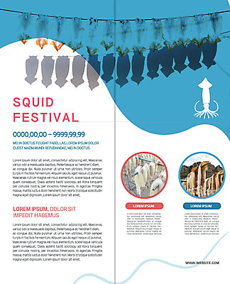 PSD 템플릿 표지디자인 북디자인 출판디자인 내지 리플렛 2단접지 북커버 여러마리 건조 팜플렛 사람없음 축제 오징어 건어물 말린오징어 이미지템플릿 다수 연체동물 수중동물 파일형식
