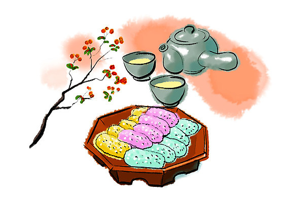 PSD 전통 일러스트 캘리그라피 붓터치 쟁반 사람없음 추석 가을 나뭇가지 대접 번짐 두잔 다과상 산열매 술주전자 유과 전통다과 국내일러스트 나무 계절 명절 열매 2 전통음식 한과 다과 파일형식 효과