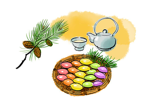 PSD 일러스트 캘리그라피 붓터치 사람없음 바구니 추석 전통음식 가을 나뭇가지 대접 소나무 번짐 솔방울 동동주 술주전자 오색송편 국내일러스트 나무 전통 계절 명절 음식 송편 파일형식 효과