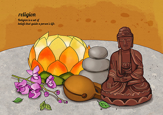 PSD 종교 불교 일러스트 종교용품 나뭇잎 사람없음 쌓기 조약돌 불상 연등 목탁 꽃가지 국내일러스트 꽃 잎 모션 돌_바위 나뭇가지 등불 불교용품 파일형식