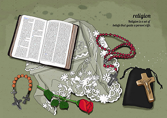 PSD 종교 십자가 한송이 일러스트 종교용품 사람없음 장미 성경 천주교 묵주 미사보 국내일러스트 1 꽃 기독교 송이 파일형식