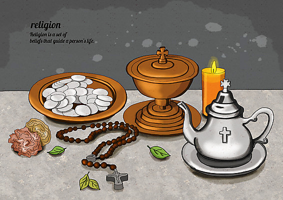 PSD 종교 십자가 일러스트 촛불 종교용품 주전자 나뭇잎 사람없음 천주교 묵주 성체 세례 국내일러스트 잎 초 주방용품 파일형식