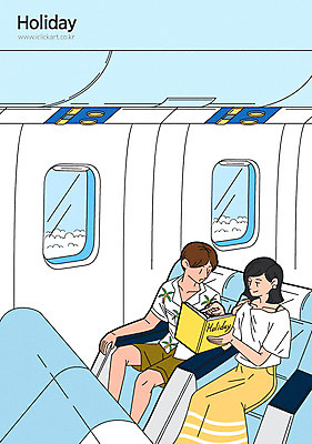 구름 커플 여자 남자 여행 일러스트 창문 비행기 대화 사람 앉기 상반신 성인 두명 가리킴 승차 가이드북 연휴 비행기내부 국내일러스트 AI파일 자연요소 관계 항공교통 모션 대중교통 말하기 손짓 내부 공휴일 파일형식 벡터