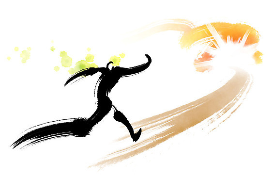 전신 PSD 남자 일러스트 비즈니스 캘리그라피 붓터치 한명 사람 성인 빛 달리기 비즈니스맨 자신감 번짐 힘찬 국내일러스트 1 감정 컨셉 모션 직장인 파일형식 효과