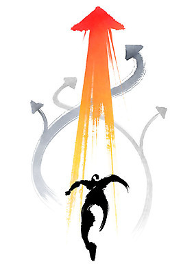 전신 PSD 남자 화살표 일러스트 비즈니스 캘리그라피 붓터치 한명 사람 성인 달리기 점프 비즈니스맨 자신감 방향 상승 번짐 힘찬 국내일러스트 1 감정 컨셉 모션 직장인 파일형식 효과