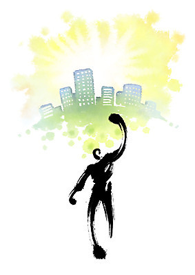 전신 PSD 남자 일러스트 비즈니스 캘리그라피 붓터치 한명 서기 사람 빌딩 성인 빛 파이팅 주먹 도시 비즈니스맨 자신감 번짐 힘찬 국내일러스트 1 감정 컨셉 모션 건물 직장인 파일형식 효과