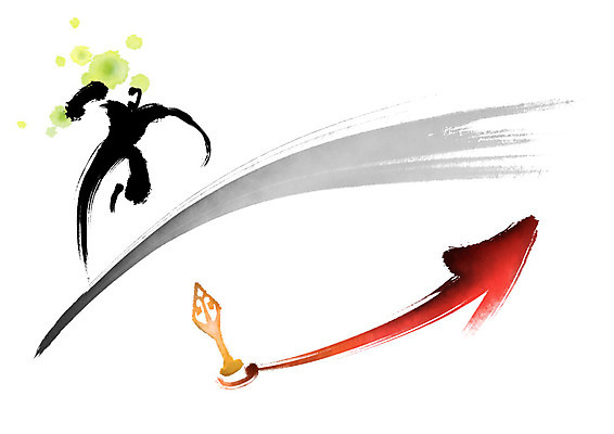 전신 PSD 남자 화살표 일러스트 비즈니스 캘리그라피 붓터치 한명 사람 성인 달리기 비즈니스맨 자신감 방향 번짐 힘찬 국내일러스트 1 감정 컨셉 모션 직장인 파일형식 효과