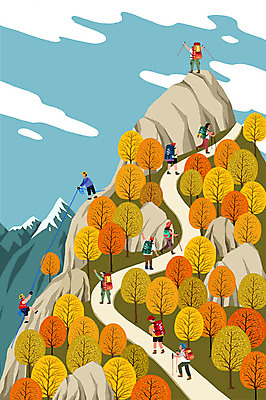 전신 PSD 여자 남자 일러스트 배낭 단풍나무 사람 여러명 성인 손들기 가을풍경 등산 가을 암석 정상 암벽 등산복 오르기 암벽등반 등산스틱 가을축제 국내일러스트 나무 옷 계절 다수 단풍 가방 모션 풍경 축제 트래킹 돌_바위 등산용품 파일형식 가을_계절