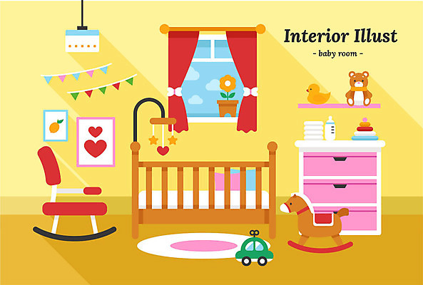 화분 인형 액자 쿠션 일러스트 창문 전등 선반 사람없음 인테리어 장난감 카펫 하트 커튼 젖병 서랍장 기저귀 모빌 흔들의자 아기침대 흔들목마 국내일러스트 AI파일 모양 디자인 가구 의자 조명 아기용품 침대 목마 파일형식 벡터