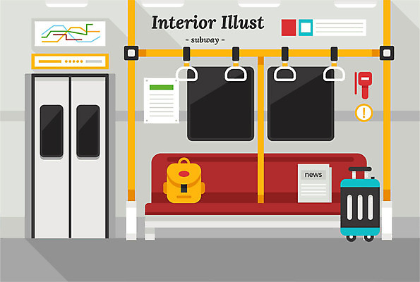 의자 일러스트 창문 책가방 광고판 손잡이 사람없음 인테리어 문 캐리어 신문 전철 망치 지하철노선도 국내일러스트 AI파일 디자인 육상교통 가구 가방 대중교통 알림판 간행물 여행가방 공구 뉴스 판 노선도 파일형식 벡터