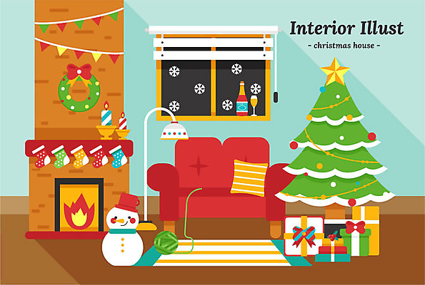쿠션 크리스마스 일러스트 창문 눈사람 집안 전등 주택 실내 사람없음 선물상자 인테리어 소파 크리스마스트리 와인 여러개 카펫 눈송이 털실 벽난로 크리스마스양말 크리스마스리스 국내일러스트 AI파일 디자인 기념일 다수 크리스마스장식 의자 조명 양말 주류 눈_날씨 선물 내부 건물 상자 화환 실 파일형식 벡터