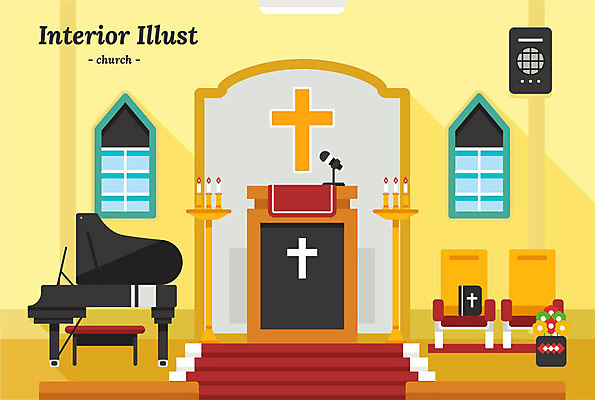 화분 악기 십자가 의자 일러스트 촛불 창문 사람없음 인테리어 교회 계단 성경 스피커 카펫 건반 피아노 마이크 강대상 국내일러스트 AI파일 디자인 음악 음향기기 가구 초 종교용품 종교건축 건물 건반악기 단상 파일형식 벡터