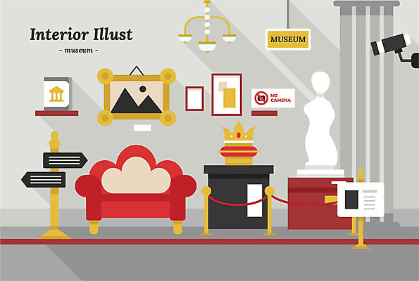 액자 일러스트 왕관 선반 알림판 사람없음 인테리어 소파 조각상 표지판 그림 박물관 샹들리에 감시카메라 국내일러스트 AI파일 디자인 가구 의자 조명 조형물 카메라 파일형식 벡터