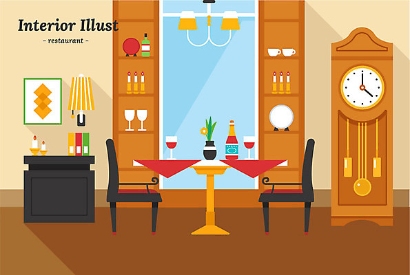 접시 액자 와인잔 의자 일러스트 초 식탁 전등 선반 사람없음 인테리어 레스토랑 꽃병 식탁보 찻잔 와인병 샹들리에 괘종시계 국내일러스트 AI파일 식기 디자인 꽃 시계 가구 술잔 탁자 병_용기 조명 잔 식당 와인 파일형식 벡터