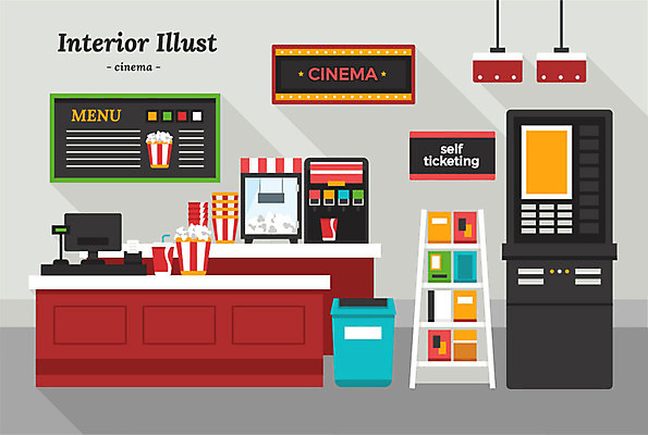 음료 일러스트 전등 선반 간판 사람없음 책 인테리어 모니터 영화관 콜라 메뉴판 팝콘 단말기 영화티켓 티켓박스 국내일러스트 AI파일 디자인 가구 조명 컴퓨터 상자 티켓 극장 영화 탄산음료 파일형식 벡터
