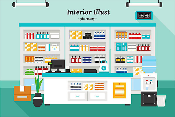 화분 일러스트 전등 사람 사람없음 인테리어 컴퓨터 알약 쓰레기통 구급상자 약병 종이상자 약국 진열장 단말기 물약 디지털시계 정수기 국내일러스트 AI파일 디자인 시계 의학 조명 전자제품 상자 약 의료용품 병_담는 파일형식 벡터