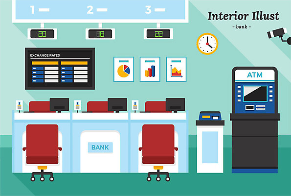 의자 일러스트 그래프 사람없음 금융 인테리어 표지판 책상 벽시계 은행 문서 환율 감시카메라 ATM 번호판 번호표기계 사무용의자 국내일러스트 AI파일 디자인 시계 가구 알림판 경제 카메라 기계 파일형식 벡터