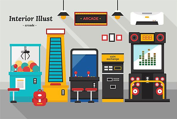 액자 일러스트 전등 조명 책가방 사람없음 인테리어 동전 게임기 에어컨 간이의자 게임방 교환대 뽑기 뽑기머신 오락실 국내일러스트 AI파일 디자인 돈 의자 가방 거래 가전제품 파일형식 벡터