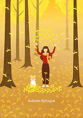 전신 PSD 한마리 여자 일러스트 한명 서기 미소 사람 성인 쌓기 가을풍경 가을 강아지 숲 뿌리기 은행잎 은행나무 성인여자한명만 국내일러스트 나무 1 계절 잎 모션 표정 풍경 반려동물 개 여자한명만 성인여자만 파일형식 가을_계절