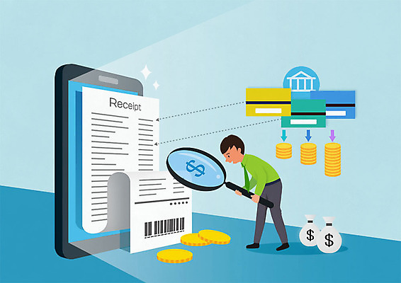 전신 PSD 응시 남자 일러스트 돋보기 한명 사람 성인 금융 스마트폰 달러 비즈니스맨 신용카드 돈다발 은행 금화 영수증 동전탑 국내일러스트 1 시선 돈 비즈니스 경제 핸드폰 스마트기기 쌓기 동전 직장인 황금 파일형식