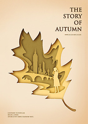 PSD 실루엣 단풍 낙엽 일러스트 사람모양 서기 빌딩 사람없음 가을 도시 페이퍼아트 가교 국내일러스트 모양 건축물 계절 잎 모션 촬영기법 건물 파일형식