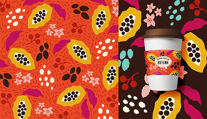 편집이미지 꽃 커피 패턴 과일 나뭇잎 씨앗 사람없음 가을 산열매 컵홀더 테이크아웃컵 목업 이미지편집 AI파일 식물 계절 열매 음료 잎 무늬 컵 홀더 파일형식 벡터