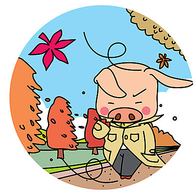 나무 캐릭터 한마리 도로 단풍 낙엽 일러스트 날리기 바람 산 초원 사람없음 걷기 가을 돼지 트렌치코트 돼지캐릭터 국내일러스트 일러캐릭터 AI파일 자연요소 식물 1 계절 길 동물캐릭터 잎 포유류 교통시설 모션 날씨 코트 파일형식 벡터