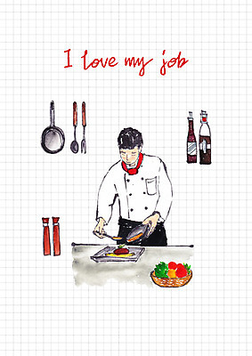 PSD 직업 남자 음식 채소 과일 일러스트 주방용품 한명 사람 상반신 성인 바구니 요리사 프라이팬 조리복 일자리 음식데코레이션 국내일러스트 1 생활용품 유니폼 비즈니스 파일형식