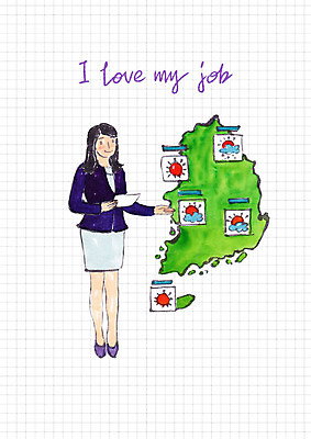 전신 PSD 구름 직업 여자 지도 일러스트 날씨 설명 한명 미소 들기 사람 성인 태양 가리킴 뉴스 일자리 기상관측 기상캐스터 국내일러스트 자연요소 1 비즈니스 모션 표정 손짓 관측 파일형식