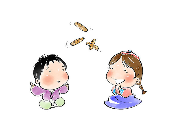 전신 PSD 여자 명절 남자 어린이 일러스트 캘리그라피 붓터치 사람 앉기 두명 추석 던지기 윷 윷놀이 한복 즐거움 번짐 어린이만 국내일러스트 한국전통 전통 기념일 감정 모션 전통놀이 전통의상 파일형식 효과