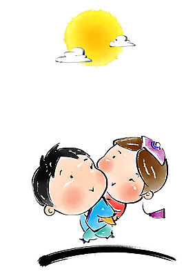 전신 PSD 응시 여자 명절 남자 어린이 일러스트 캘리그라피 붓터치 미소 사람 두명 추석 보름달 한복 즐거움 번짐 업기 어린이만 국내일러스트 한국전통 전통 시선 기념일 감정 모션 표정 달 전통의상 파일형식 효과