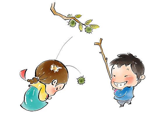 전신 PSD 여자 명절 남자 어린이 일러스트 장난 캘리그라피 붓터치 사람 두명 머리 추석 장대 떨어짐 밤송이 한복 즐거움 번짐 밤나무 밤따기 어린이만 국내일러스트 나무 한국전통 전통 기념일 감정 컨셉 신체부위 밤_견과류 전통의상 파일형식 효과