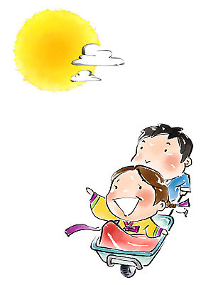 전신 PSD 응시 여자 명절 남자 어린이 일러스트 캘리그라피 붓터치 웃음 사람 앉기 두명 추석 수레 보름달 가리킴 한복 즐거움 번짐 수레끌기 어린이만 국내일러스트 한국전통 전통 시선 기념일 감정 모션 표정 손짓 카트 달 당기기 전통의상 파일형식 효과