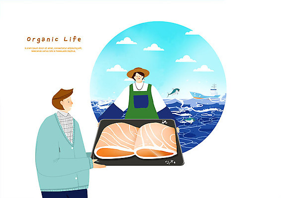 PSD 구름 접시 남자 파도 바다 일러스트 하늘 어류 미소 사람 상반신 성인 두명 생선회 회 어선 어부 주기 유기농 챙모자 산지직송 음식배달 로컬푸드 국내일러스트 자연요소 직업 모자_잡화 식기 웰빙 음식 배_교통 모션 표정 농산물 수중동물 배송 파일형식 직송