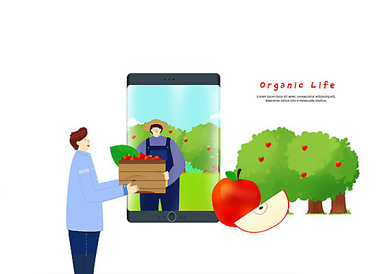 PSD 남자 일러스트 모바일 사람 상반신 성인 두명 스마트폰 수확 구매 사과 농부 과수원 고객 배송 주기 유기농 온라인쇼핑 사과나무 모바일쇼핑 사과상자 챙모자 직거래 산지직송 로컬푸드 국내일러스트 나무 직업 모자_잡화 웰빙 농업 과일 모션 농산물 핸드폰 스마트기기 쇼핑 상자 거래 온라인 파일형식 직송
