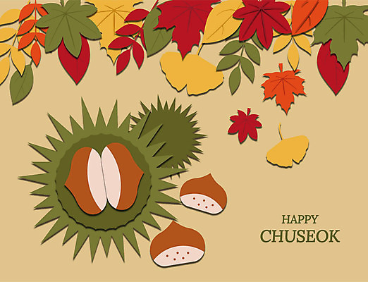 명절 행복 백그라운드 단풍 일러스트 나뭇잎 사람없음 추석 가을 페이퍼아트 밤 밤송이 은행잎 가을배경 국내일러스트 AI파일 전통 계절 기념일 감정 잎 견과류 밤_견과류 파일형식 벡터 가을_계절