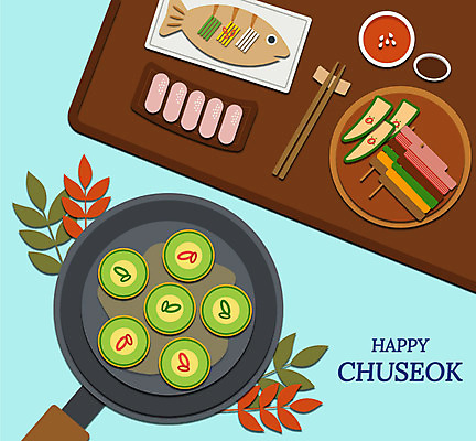 명절 행복 백그라운드 일러스트 젓가락 나뭇잎 사람없음 추석 양념 프라이팬 페이퍼아트 상차림 전 한과 추석음식 명절음식 꼬치전 전통다과 풋고추전 호박전 조기_생선 국내일러스트 AI파일 전통 기념일 감정 음식 잎 주방용품 디저트 수저 어류 전통음식 다과 파일형식 벡터