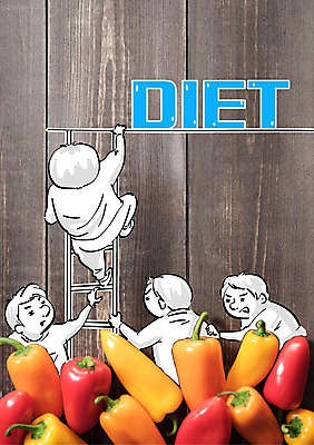 전신 편집이미지 여자 남자 다이어트 사다리 포토일러 파프리카 건강 사람 여러명 상반신 성인 여러개 잡기 마루 오르기 저칼로리식단 이미지편집 AI파일 다수 채소 모션 바닥 도구 식단 저칼로리 파일형식 벡터